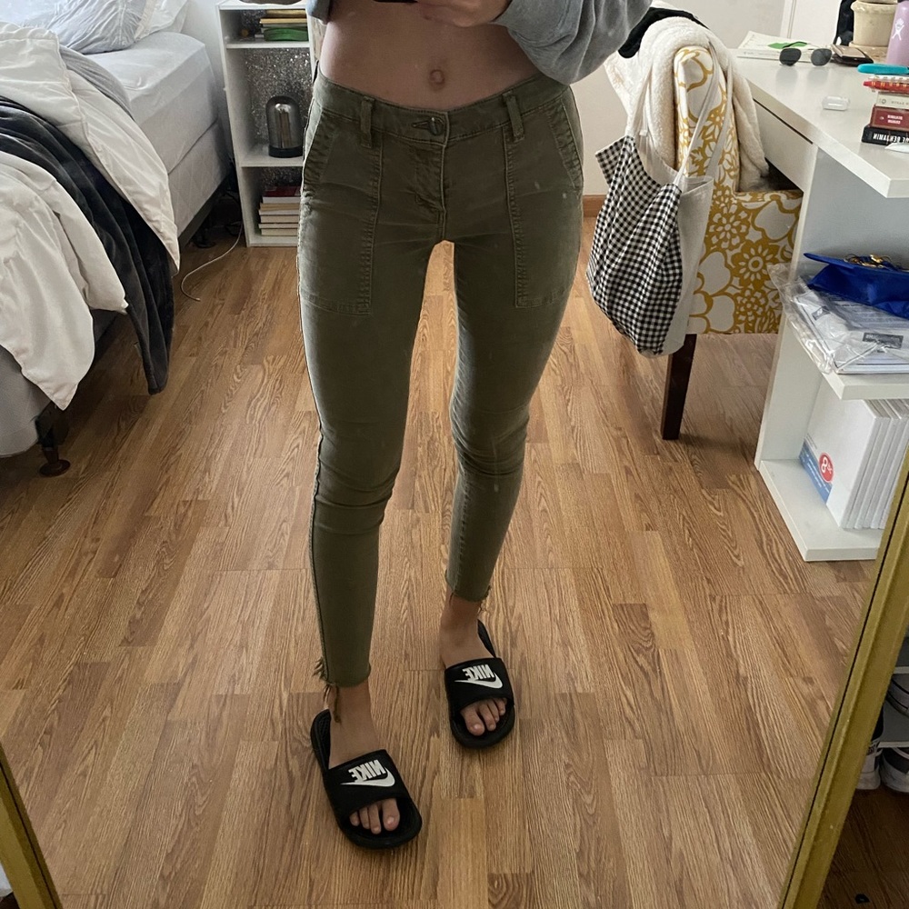 Green skinny jeans current/Elliot